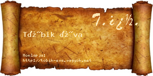 Tóbik Éva névjegykártya